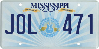 MS license plate JOL471