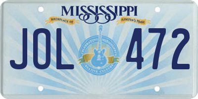 MS license plate JOL472