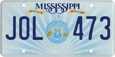 MS license plate JOL473
