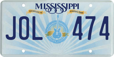 MS license plate JOL474