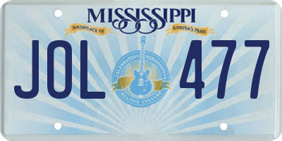 MS license plate JOL477