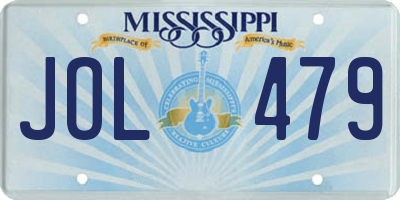MS license plate JOL479