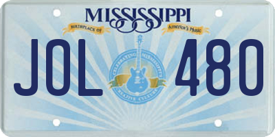 MS license plate JOL480