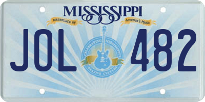 MS license plate JOL482