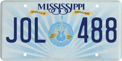 MS license plate JOL488