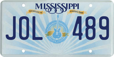MS license plate JOL489