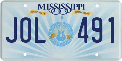 MS license plate JOL491