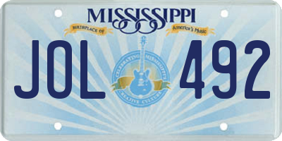 MS license plate JOL492