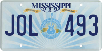 MS license plate JOL493