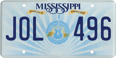 MS license plate JOL496