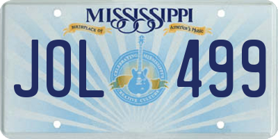 MS license plate JOL499