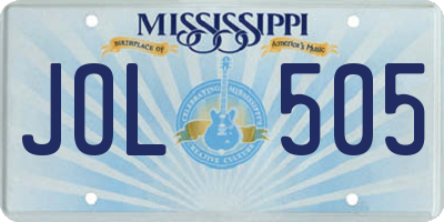 MS license plate JOL505