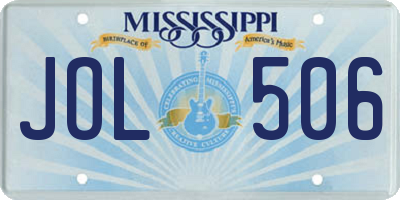 MS license plate JOL506