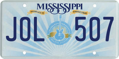 MS license plate JOL507