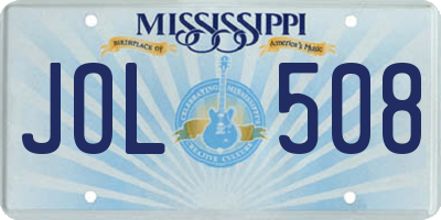 MS license plate JOL508