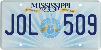 MS license plate JOL509