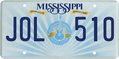 MS license plate JOL510