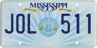 MS license plate JOL511