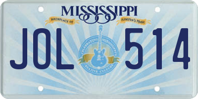 MS license plate JOL514