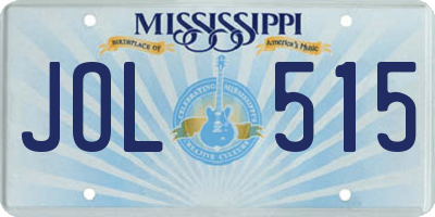 MS license plate JOL515