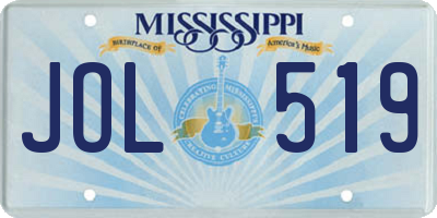 MS license plate JOL519