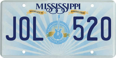 MS license plate JOL520