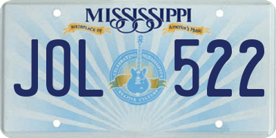 MS license plate JOL522