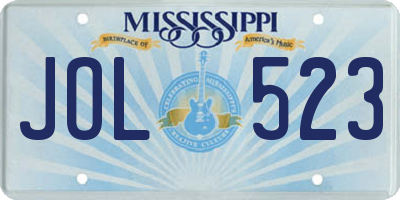 MS license plate JOL523