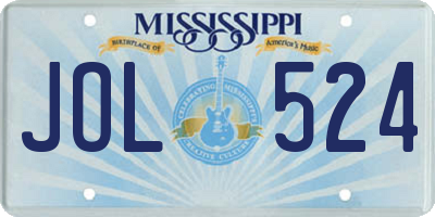 MS license plate JOL524