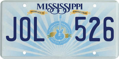 MS license plate JOL526