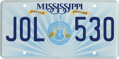 MS license plate JOL530