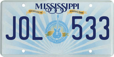 MS license plate JOL533