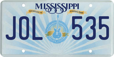 MS license plate JOL535