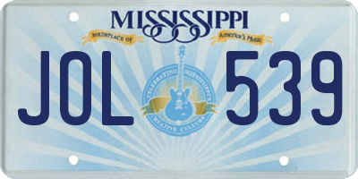MS license plate JOL539