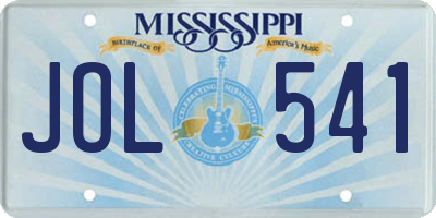 MS license plate JOL541