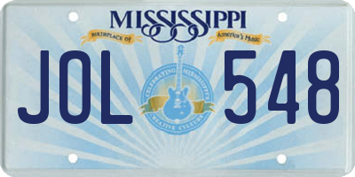 MS license plate JOL548