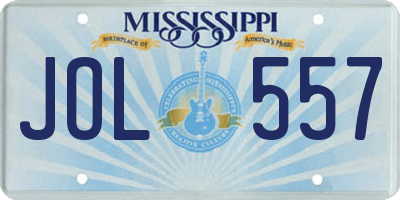 MS license plate JOL557