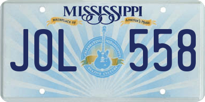 MS license plate JOL558