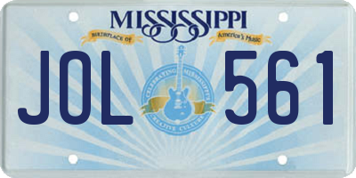 MS license plate JOL561