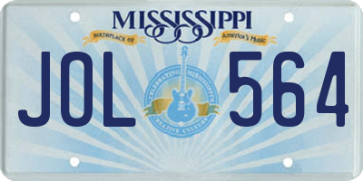 MS license plate JOL564