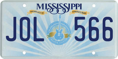 MS license plate JOL566