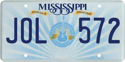 MS license plate JOL572