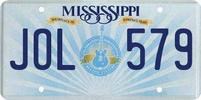 MS license plate JOL579