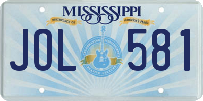 MS license plate JOL581