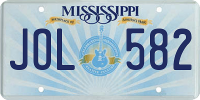 MS license plate JOL582