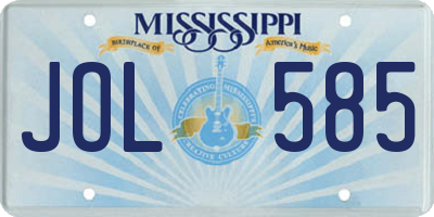 MS license plate JOL585