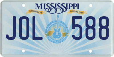 MS license plate JOL588