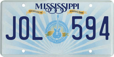 MS license plate JOL594