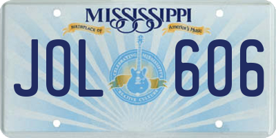 MS license plate JOL606