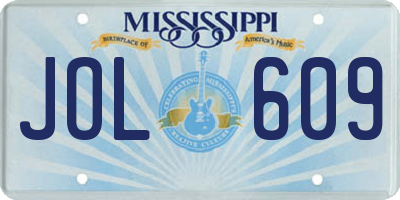 MS license plate JOL609